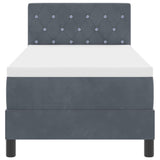 Letto a Sorgente LED con led Grigio scuro 80 x 200 cm Velluto
