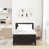 Letto a Sorgente LED con materasso Nero 100 x 200 cm Velluto