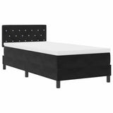 Letto a Sorgente LED con materasso Nero 100 x 200 cm Velluto
