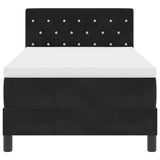 Letto a Sorgente LED con materasso Nero 100 x 200 cm Velluto
