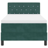 Letto a Sorgente LED con led Verde Scuro 100 x 200 cm Velluto