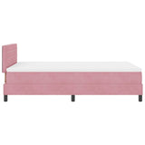 Letto a Sorgente LED con materasso Rosa 120 x 190 cm Velluto