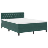 Letto a Sorgente LED con led Verde Scuro 140 x 200 cm Velluto