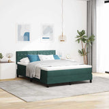 Letto a Sorgente LED Verde Scuro 160 x 200 cm Velluto
