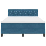 Letto a molle con testiera Blu scuro 160 x 200 cm Velluto