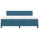 Letto a Sorgente LED con led Blu Scuro 180 x 200 cm Velluto