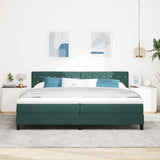 Letto a Sorgente LED con led Verde Scuro 200 x 200 cm Velluto
