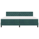 Letto a Sorgente LED con led Verde Scuro 200 x 200 cm Velluto