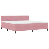 Letto a Sorgente LED con materasso Rosa 200 x 200 cm Velluto
