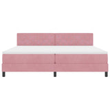 Letto a Sorgente LED con materasso Rosa 200 x 200 cm Velluto