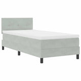 Letto a Sorgente LED Grigio chiaro 80 x 200 cm Velluto