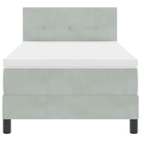 Letto a Sorgente LED Grigio chiaro 80 x 200 cm Velluto