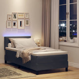 Letto a Sorgente LED con led Grigio scuro 80 x 200 cm Velluto