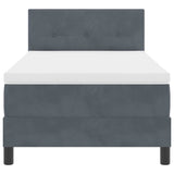 Letto a Sorgente LED con led Grigio scuro 80 x 200 cm Velluto