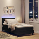 Letto a Sorgente LED con strisce LED Nero 80 x 200 cm Velluto