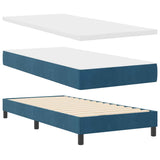 Letto a molle con testiera Blu scuro 90 x 190 cm Velluto