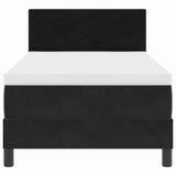 Letto a Sorgente LED con materasso Nero 100 x 200 cm Velluto