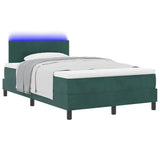 Letto a Sorgente LED con led Verde Scuro 120 x 200 cm Velluto