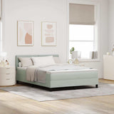 Letto a Sorgente LED Grigio chiaro 140 x 190 cm Velluto