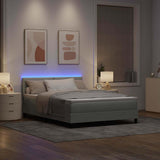 Letto a Sorgente LED Grigio chiaro 140 x 200 cm Velluto