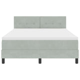 Letto a Sorgente LED Grigio chiaro 140 x 200 cm Velluto