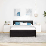 Letto a Sorgente LED con strisce LED Nero 140 x 200 cm Velluto