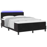 Letto a Sorgente LED con strisce LED Nero 140 x 200 cm Velluto