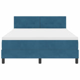 Letto a Sorgente LED Blu Scuro 140 x 200 cm Velluto