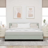 Letto a Sorgente LED Grigio chiaro 180 x 200 cm Velluto