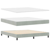Letto a Sorgente LED Grigio chiaro 180 x 200 cm Velluto