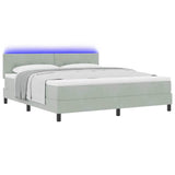Letto a Sorgente LED Grigio chiaro 180 x 200 cm Velluto