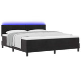 Letto a Sorgente LED con strisce LED Nero 180 x 200 cm Velluto
