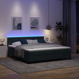 Letto a Sorgente LED Verde Scuro 180 x 200 cm Velluto