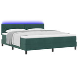 Letto a Sorgente LED Verde Scuro 180 x 200 cm Velluto