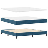 Letto a Sorgente LED con led Blu Scuro 180 x 200 cm Velluto