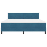 Letto a Sorgente LED con led Blu Scuro 180 x 200 cm Velluto