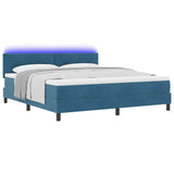 Letto a Sorgente LED con led Blu Scuro 180 x 200 cm Velluto