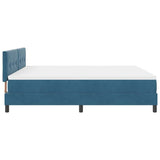 Letto a Sorgente LED con led Blu Scuro 180 x 200 cm Velluto