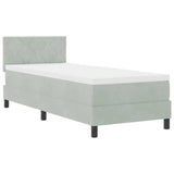 Letto a Sorgente LED Grigio chiaro 80 x 200 cm Velluto