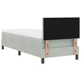 Letto a Sorgente LED Grigio chiaro 80 x 200 cm Velluto