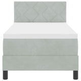 Letto a Sorgente LED Grigio chiaro 80 x 200 cm Velluto