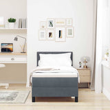 Letto a Sorgente LED con led Grigio scuro 80 x 200 cm Velluto