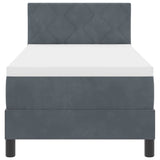 Letto a Sorgente LED con led Grigio scuro 80 x 200 cm Velluto