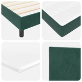 Letto a Sorgente LED con led Verde Scuro 90 x 190 cm Velluto