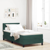 Letto a Sorgente LED con led Verde Scuro 90 x 190 cm Velluto