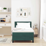 Letto a Sorgente LED con led Verde Scuro 90 x 190 cm Velluto