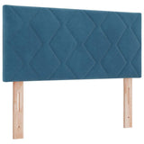 Letto a Sorgente LED con testiera Blu Scuro 90 x 200 cm Velluto