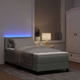 Letto a Sorgente LED Grigio chiaro 100 x 200 cm Velluto