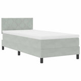 Letto a Sorgente LED Grigio chiaro 100 x 200 cm Velluto
