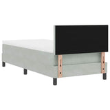 Letto a Sorgente LED Grigio chiaro 100 x 200 cm Velluto